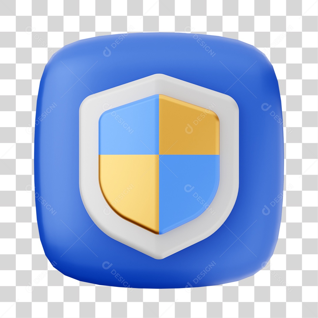 Ícone 3D Escudo Para Composição PNG Transparente