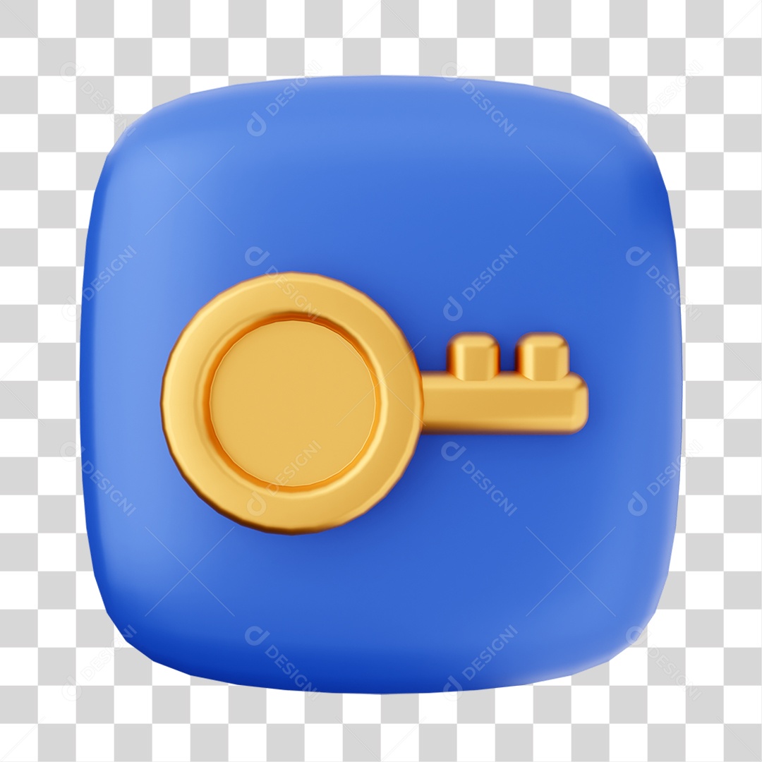 Ícone 3D Chave Para Composição PNG Transparente