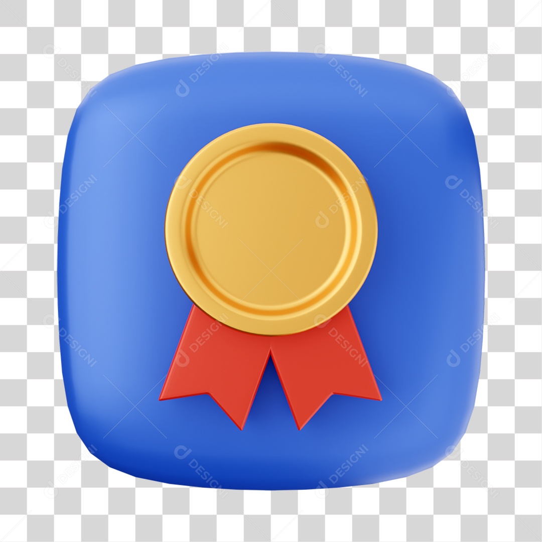 Ícone 3D Medalha Para Composição PNG Transparente