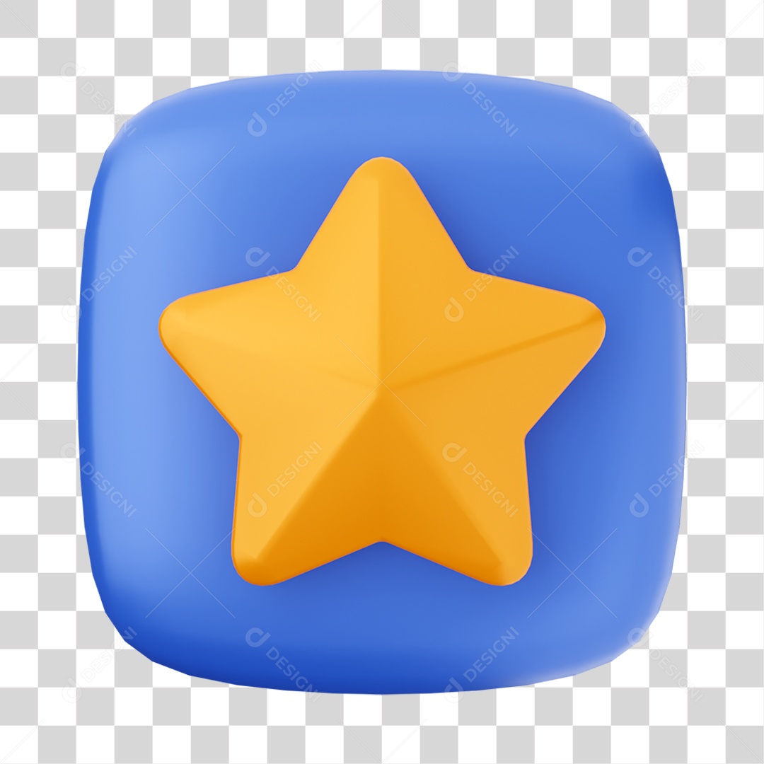 Ícone 3D Estrela Para Composição PNG Transparente