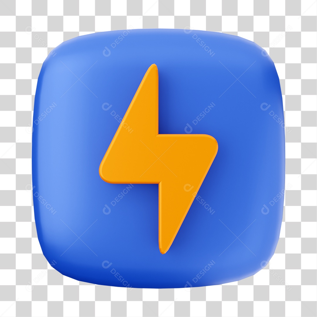 Ícone 3D Raio Para Composição PNG Transparente