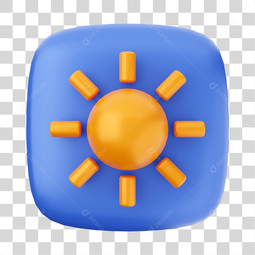Ícone 3D Sol Para Composição PNG Transparente