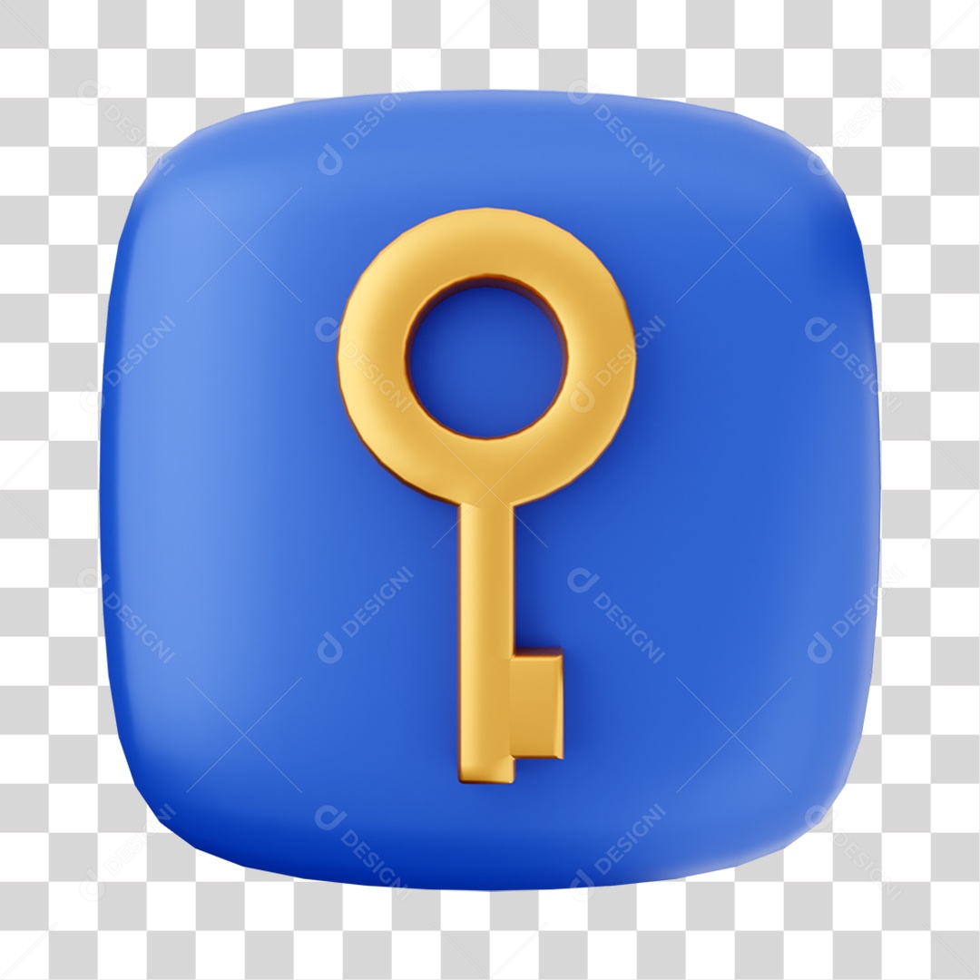 Ícone 3D Chave Para Composição PNG Transparente