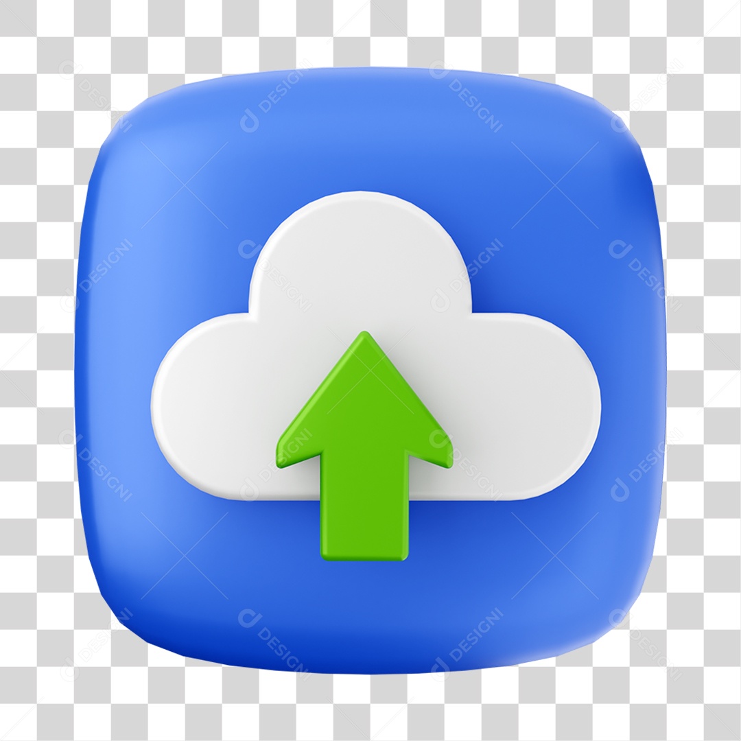 Ícone 3D Nuvem Para Composição PNG Transparente