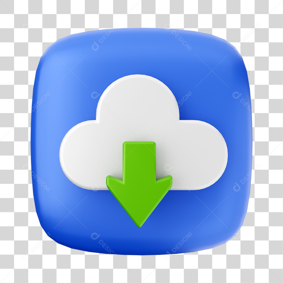 Ícone 3D Nuvem Para Composição PNG Transparente