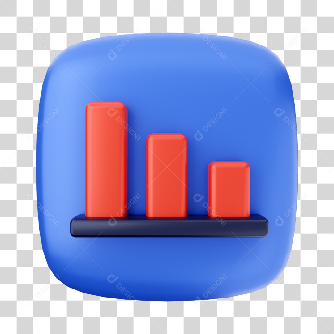 Ícone 3D Graficos Para Composição PNG Transparente