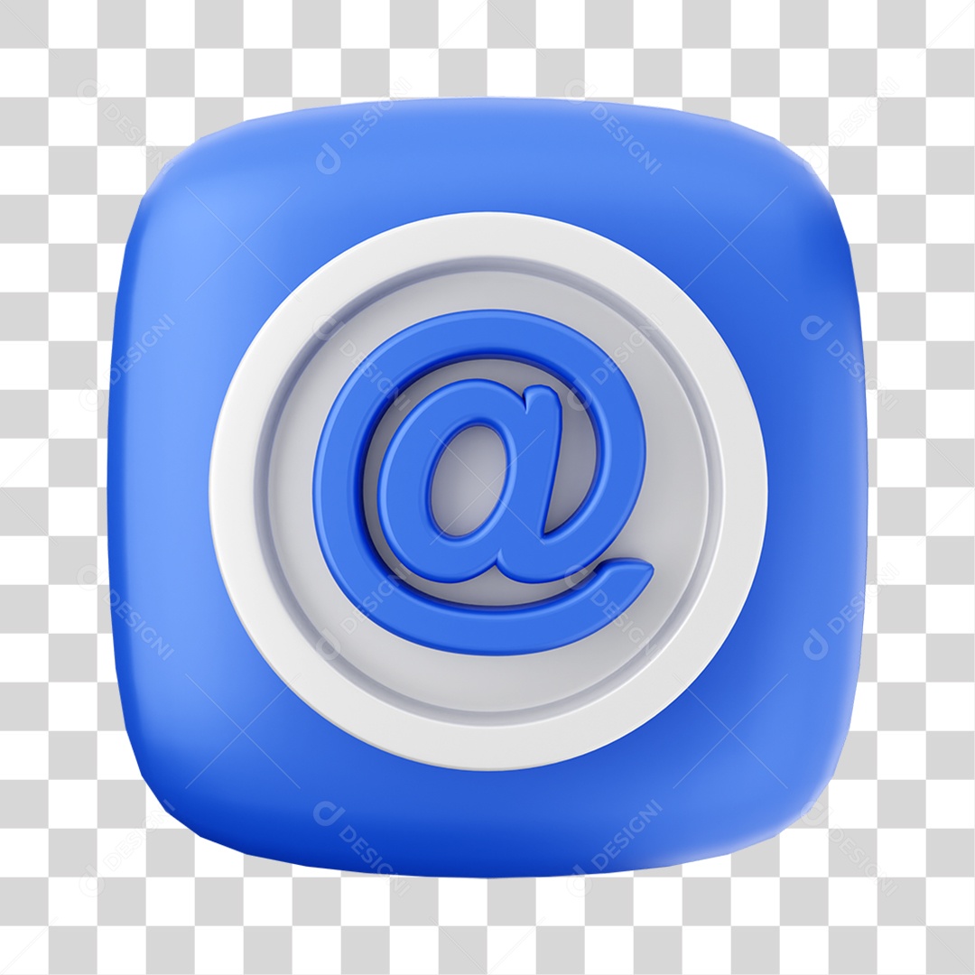 3D @ Icon For Transparent PNG Composition