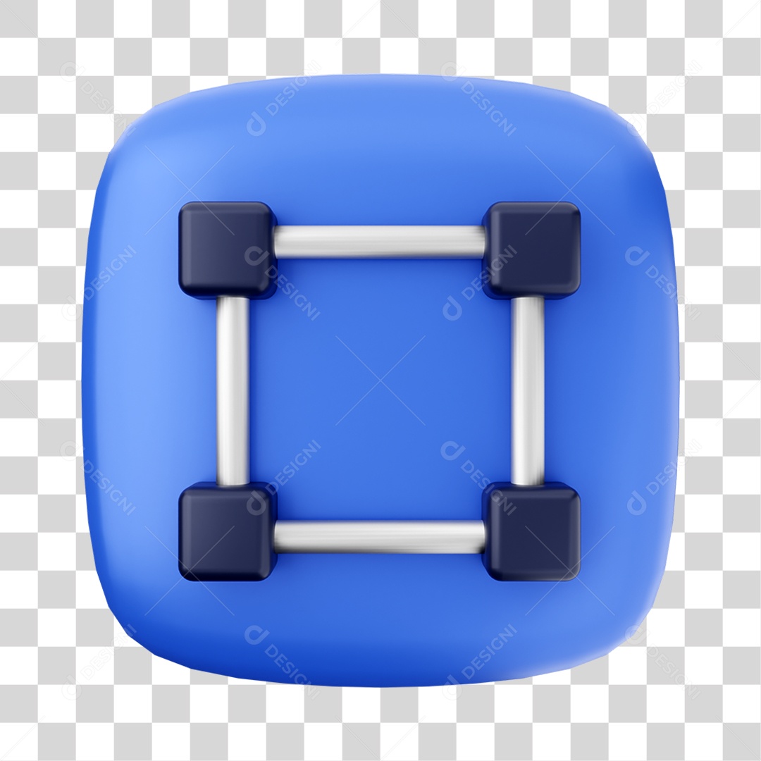 Ícone 3D Quadrado Para Composição PNG Transparente