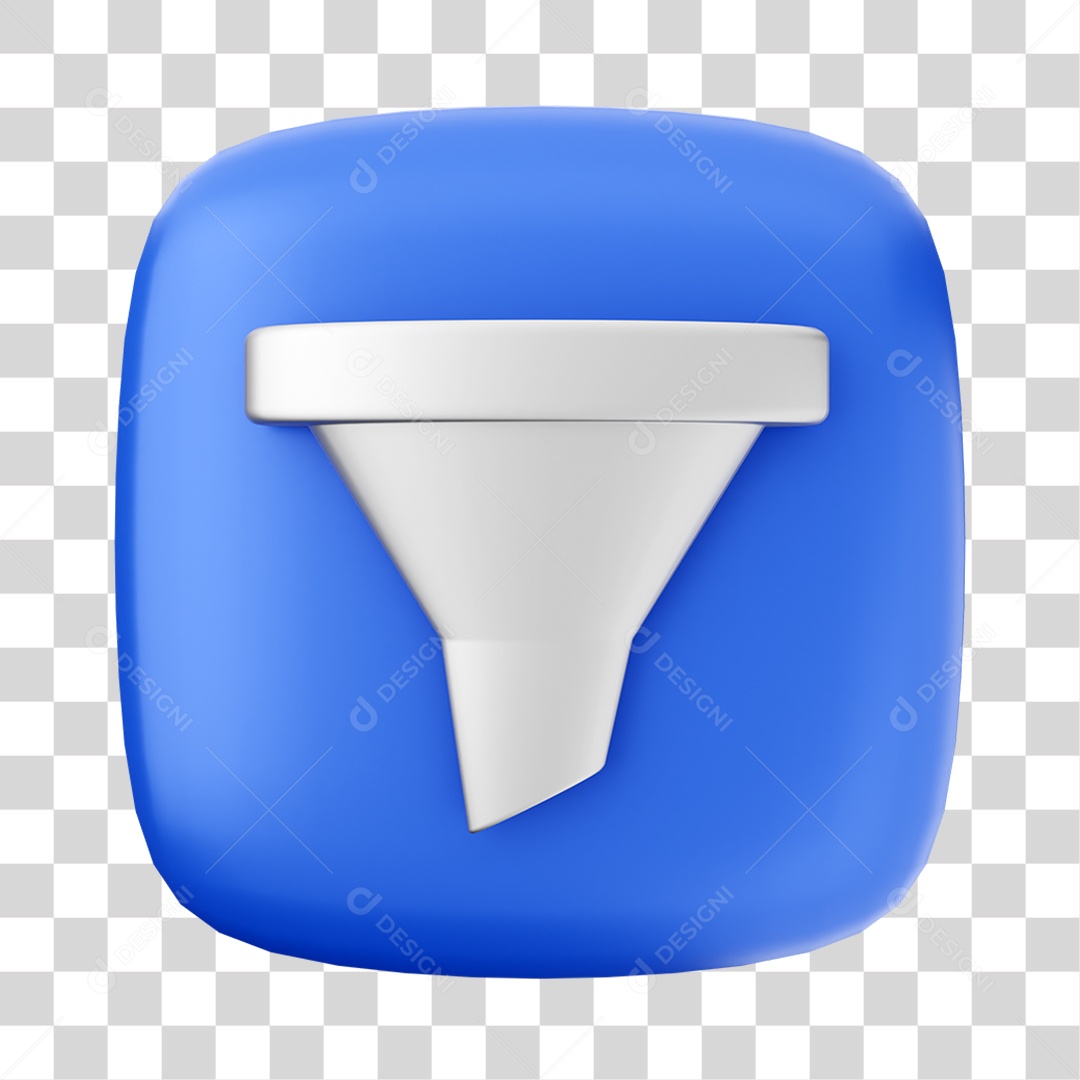 Ícone 3D Funil Para Composição PNG Transparente