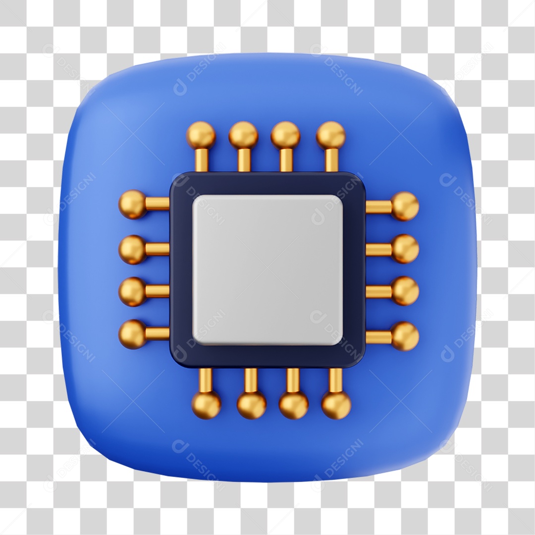 Ícone 3D Chips Para Composição PNG Transparente