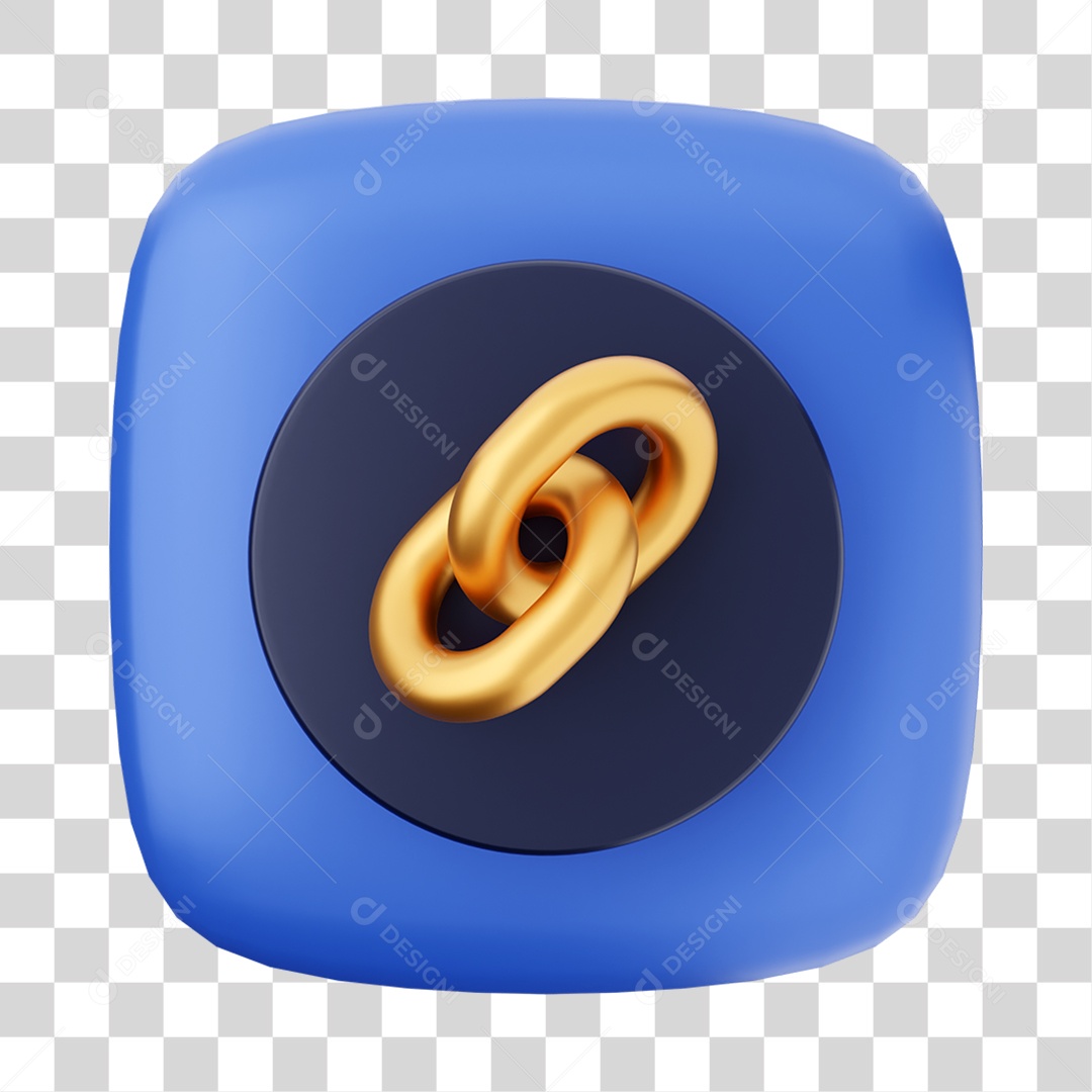 Ícone 3D Corrente Para Composição PNG Transparente