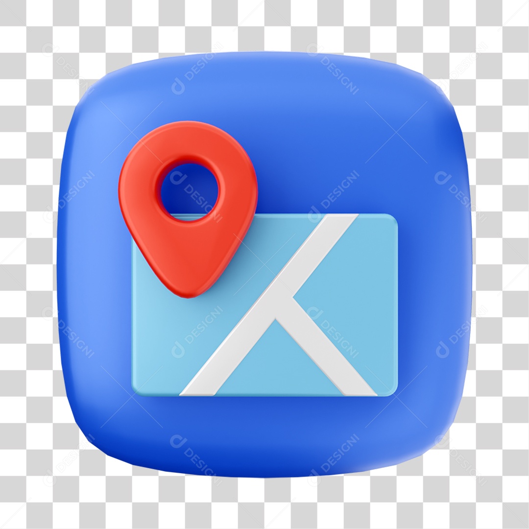 Ícone 3D Pin de Localização Para Composição PNG Transparente