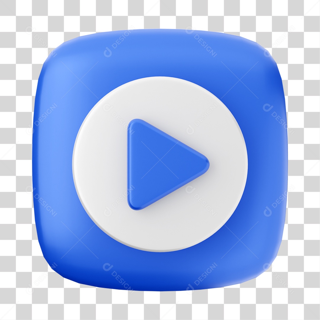 Ícone 3D Play Para Composição PNG Transparente