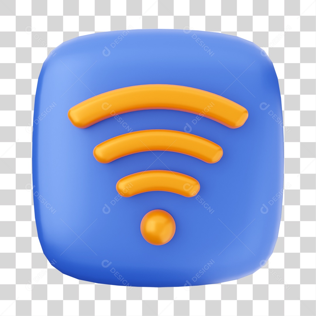Ícone 3D Wi-fi Para Composição PNG Transparente
