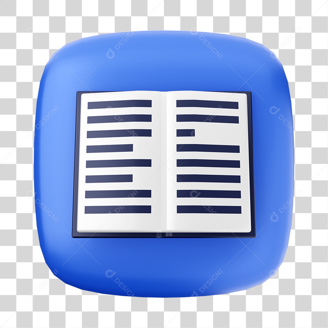 Ícone 3D Livro Para Composição PNG Transparente