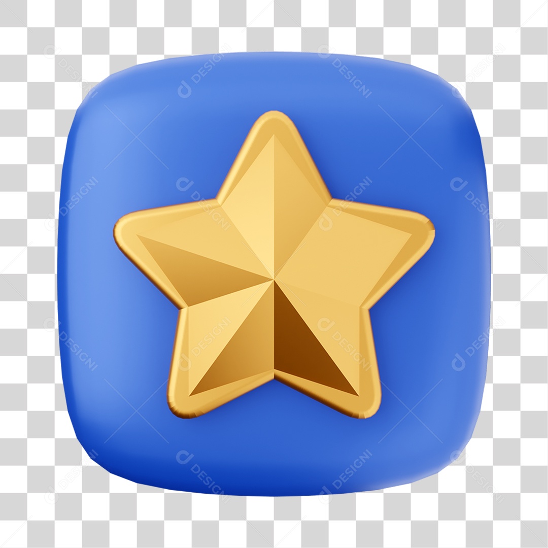 Ícone 3D Estrela Para Composição PNG Transparente