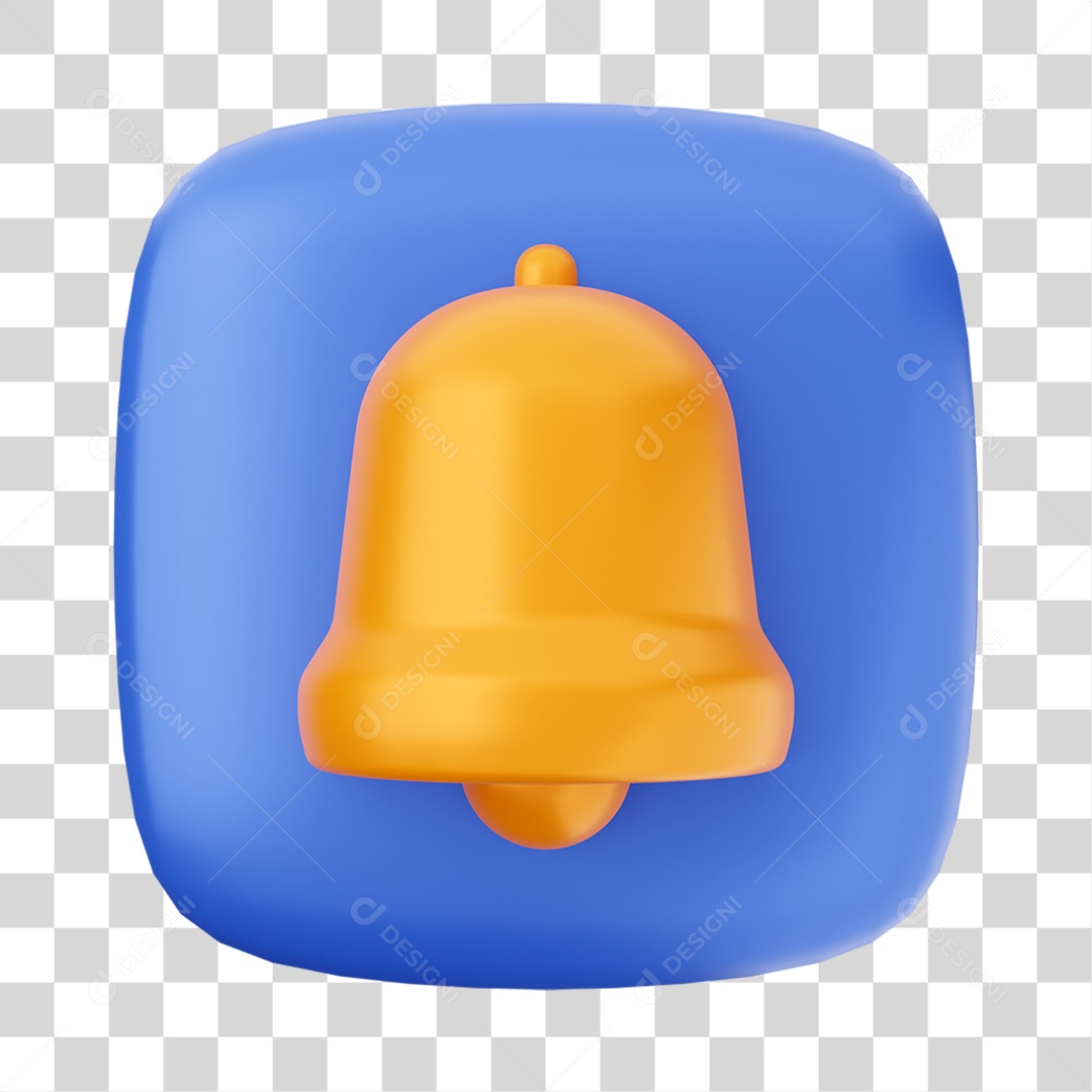 Ícone 3D Sino Para Composição PNG Transparente