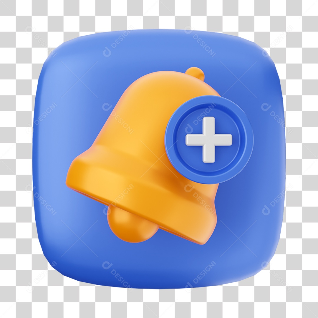 Ícone 3D Sino Para Composição PNG Transparente