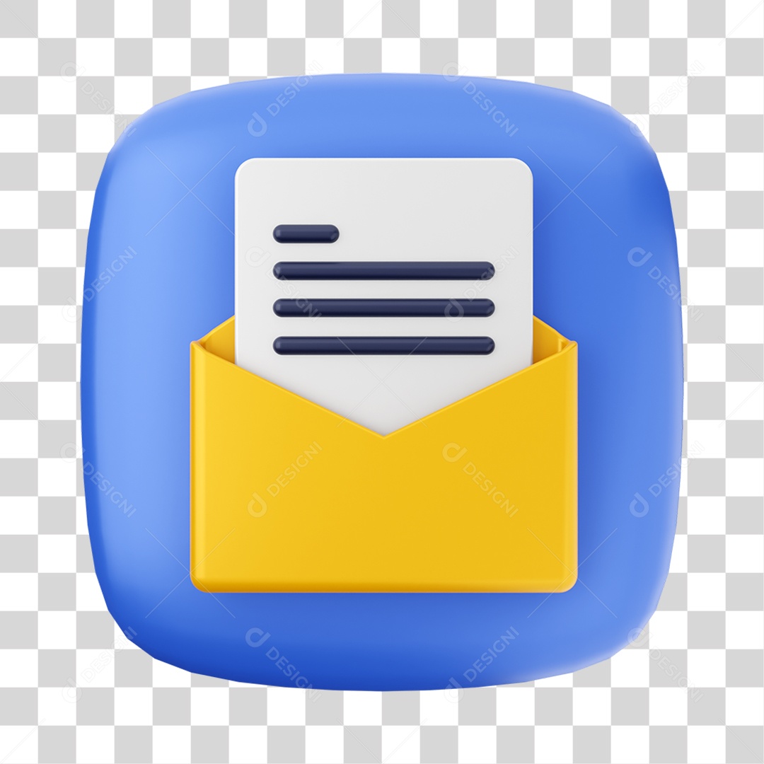 Ícone 3D Mensagem Para Composição PNG Transparente