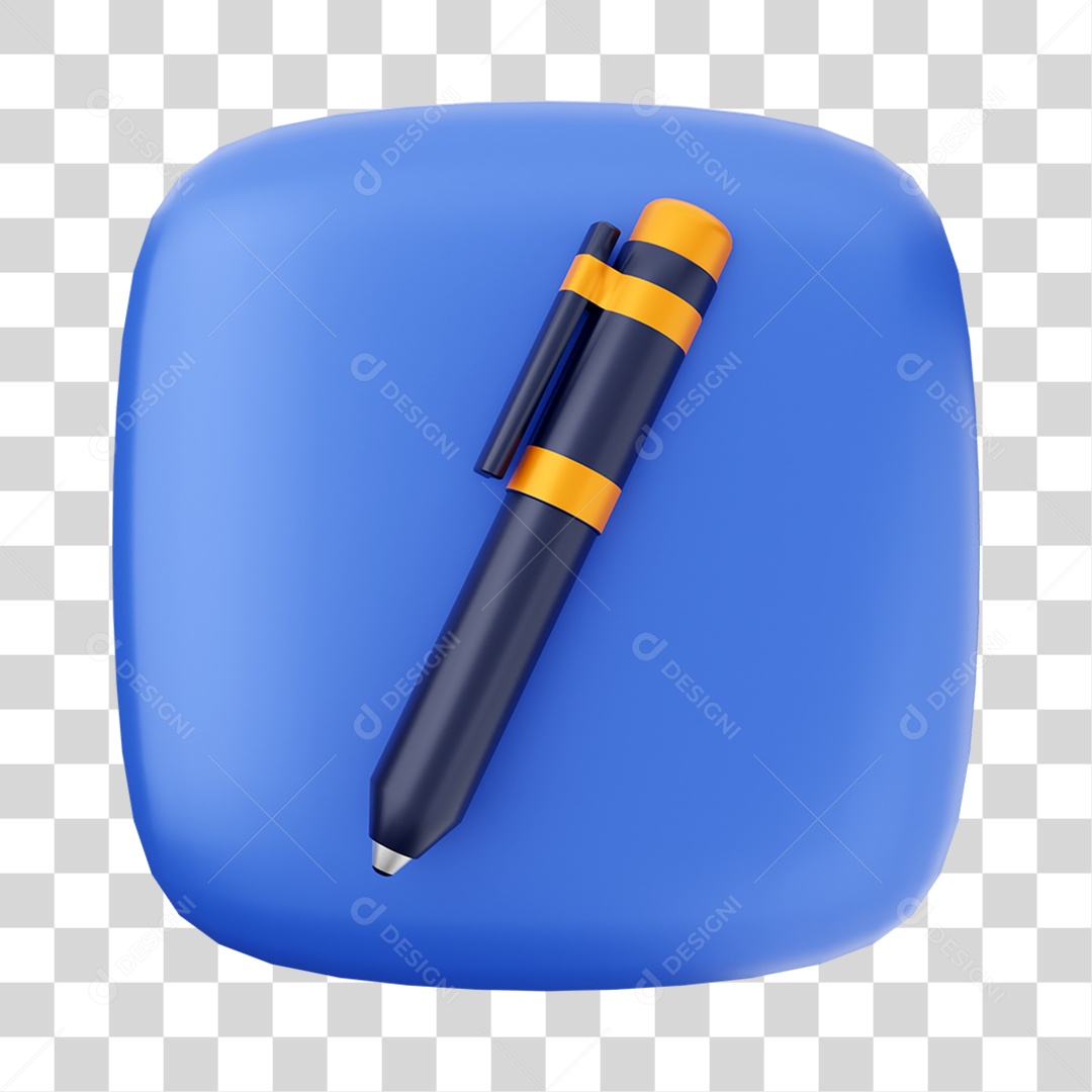 Ícone 3D Caneta Para Composição PNG Transparente