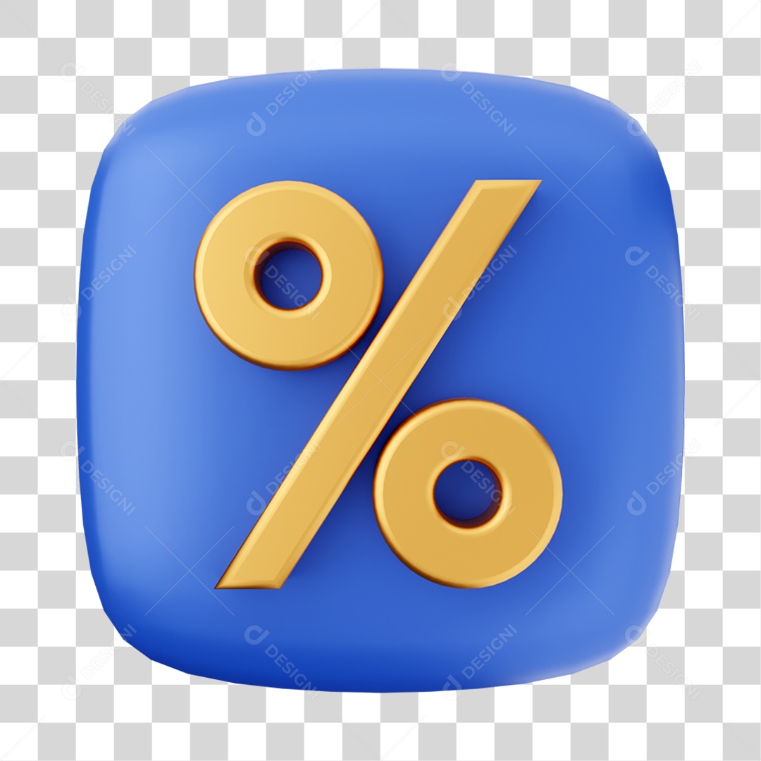 Ícone 3D Porcentagem Para Composição PNG Transparente