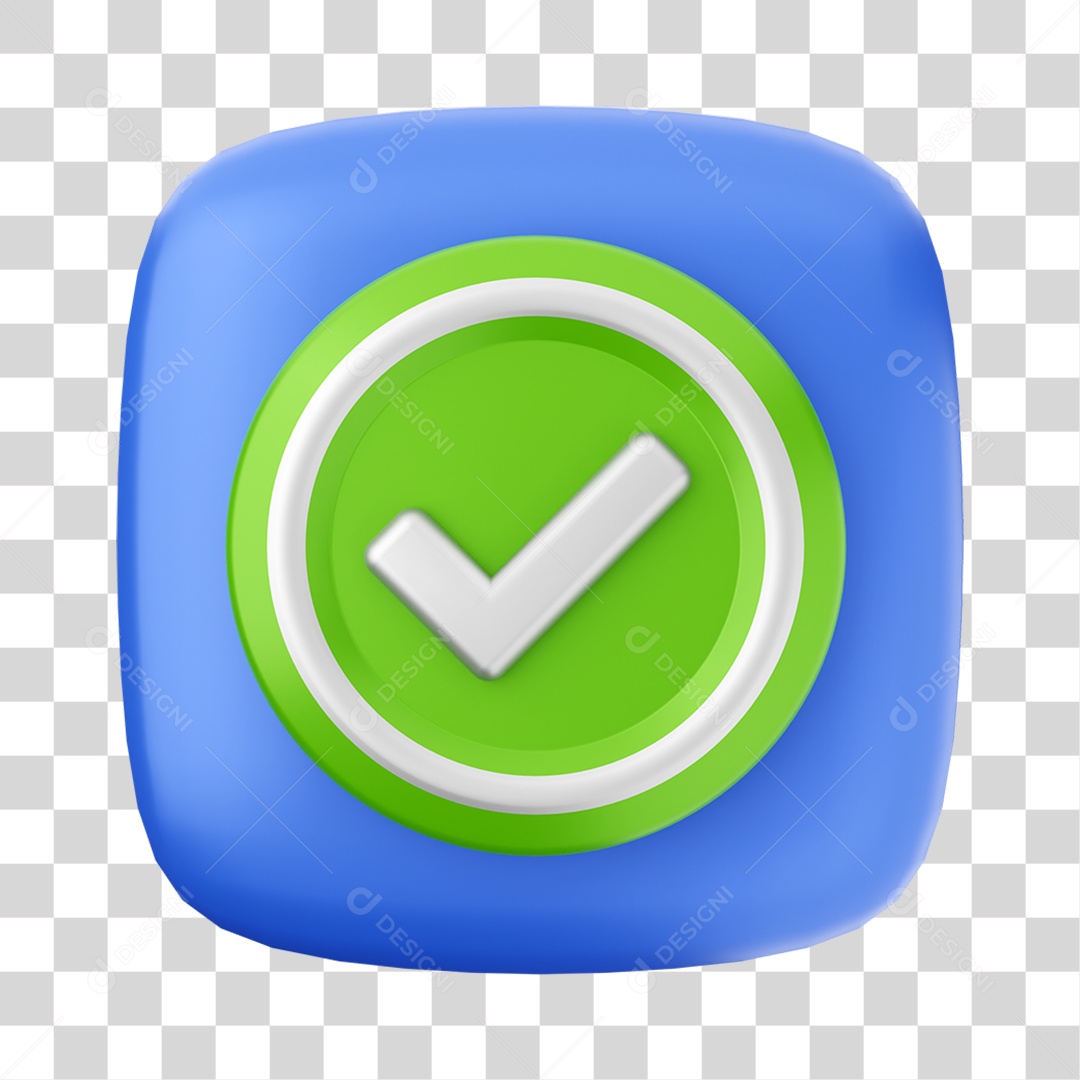 Ícone 3D Confirmação Para Composição PNG Transparente