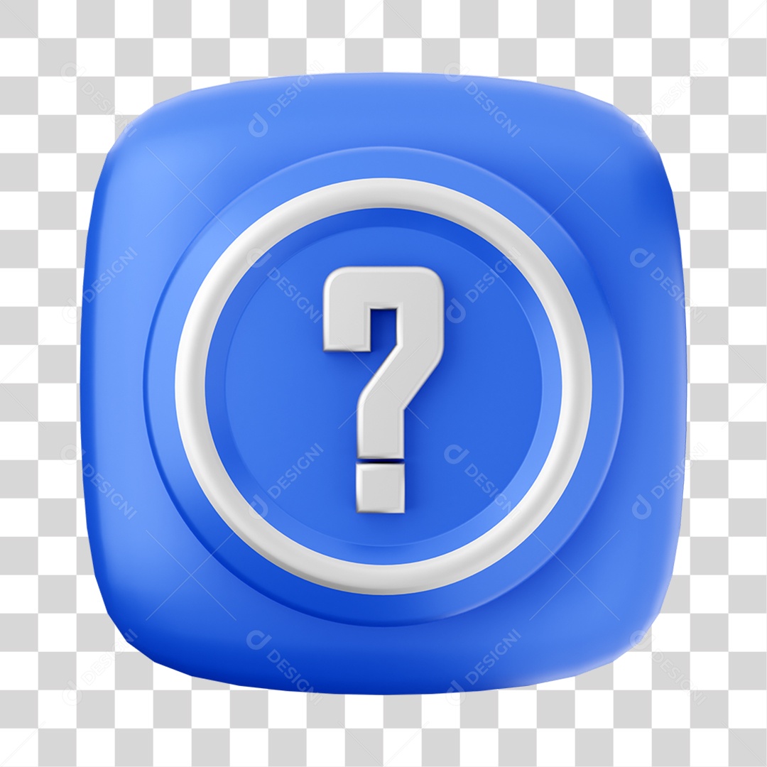 Ícone 3D Ponto de Interrogação Para Composição PNG Transparente