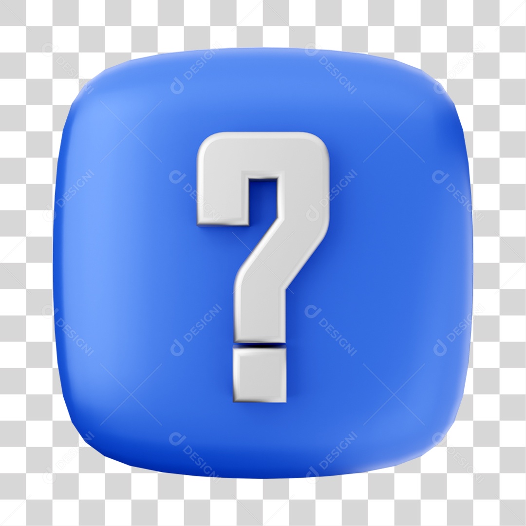 Ícone 3D Ponto de Interrogação Para Composição PNG Transparente