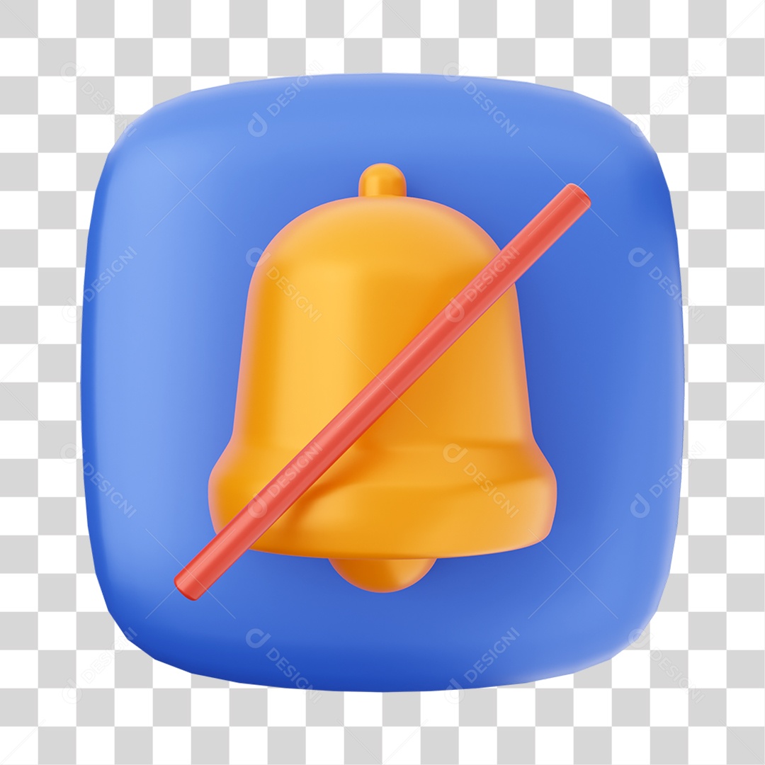 Ícone 3D Sino Para Composição PNG Transparente