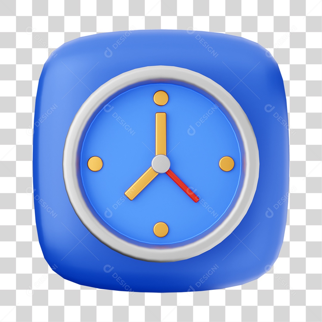Ícone 3D Relógio Para Composição PNG Transparente