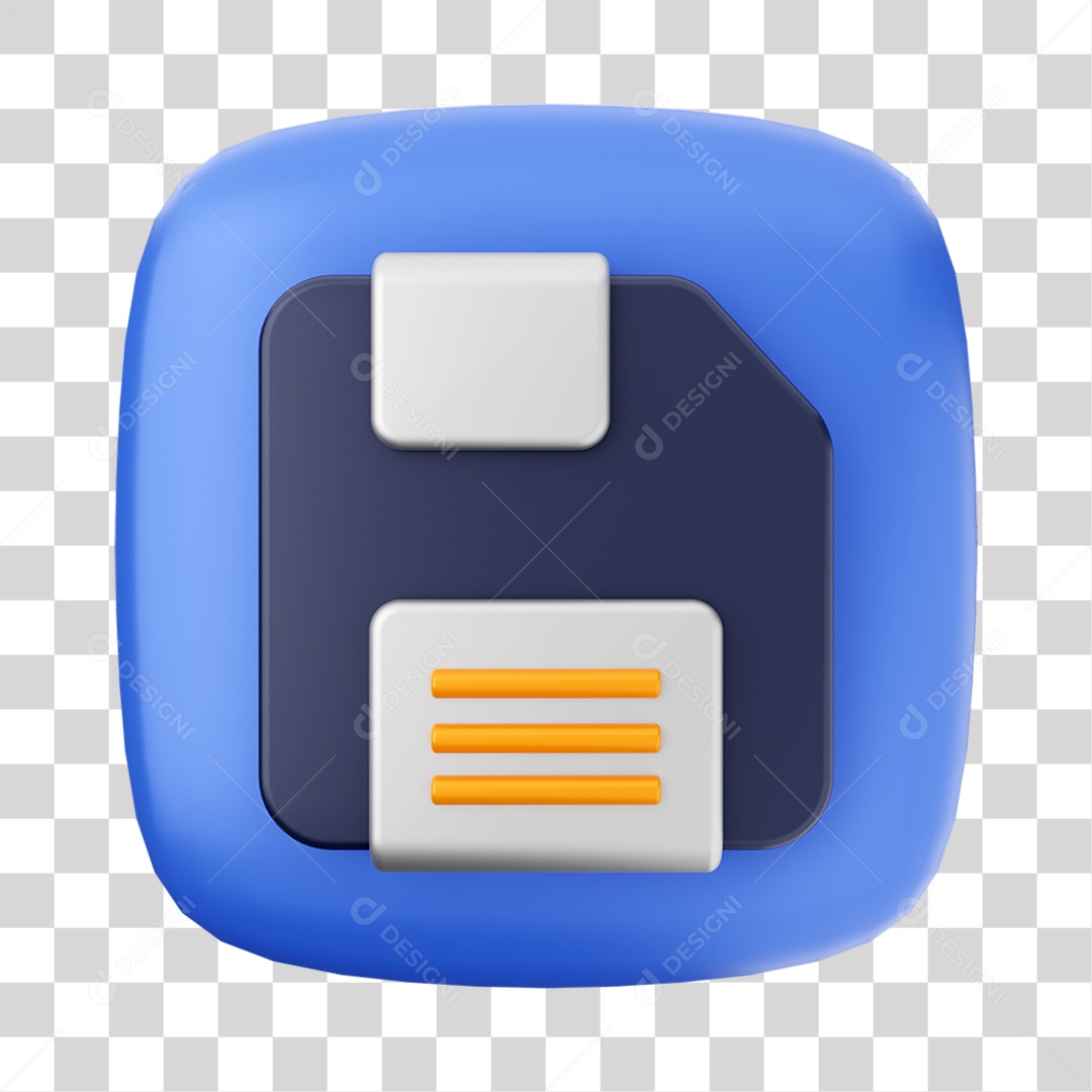 Ícone 3D Disquete Para Composição PNG Transparente