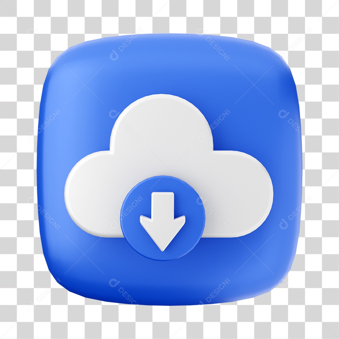 3D Cloud Icon For Transparent PNG Composition