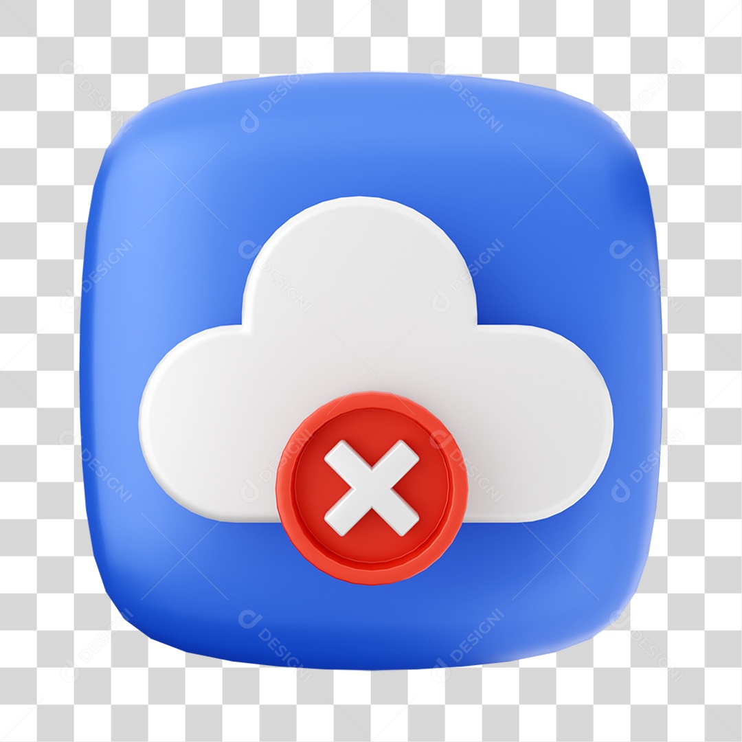 Ícone 3D Nuvem Para Composição PNG Transparente