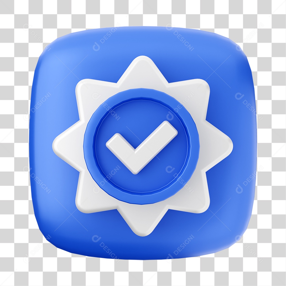 Ícone 3D Confirmação Para Composição PNG Transparente