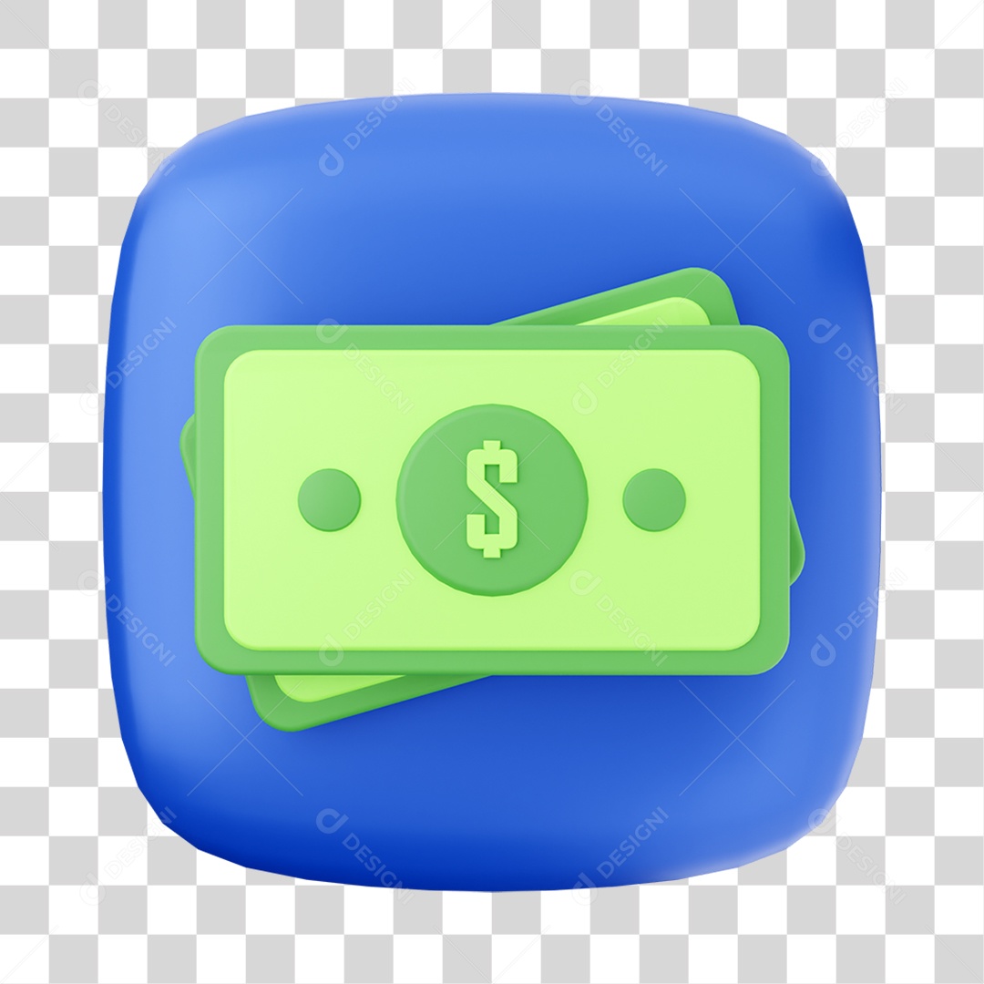 Ícone 3D Dinheiro Para Composição PNG Transparente