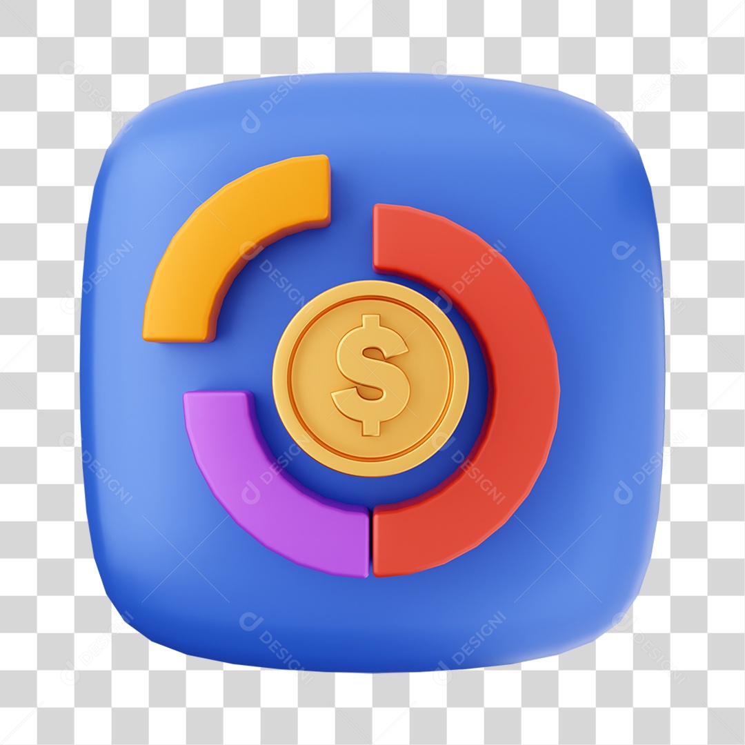 Ícone 3D Gráficos Para Composição PNG Transparente