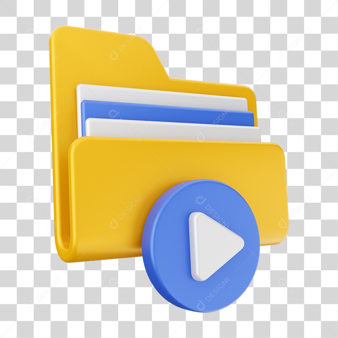 Elemento 3D Pasta de Arquivo Para Composição PNG Transparente