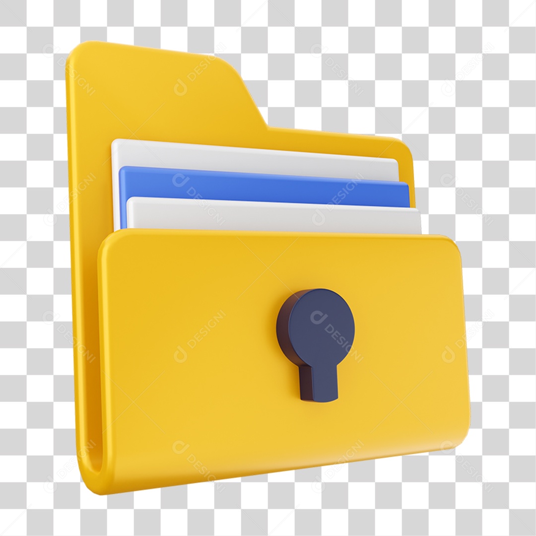 Elemento 3D Pasta de Arquivo Para Composição PNG Transparente