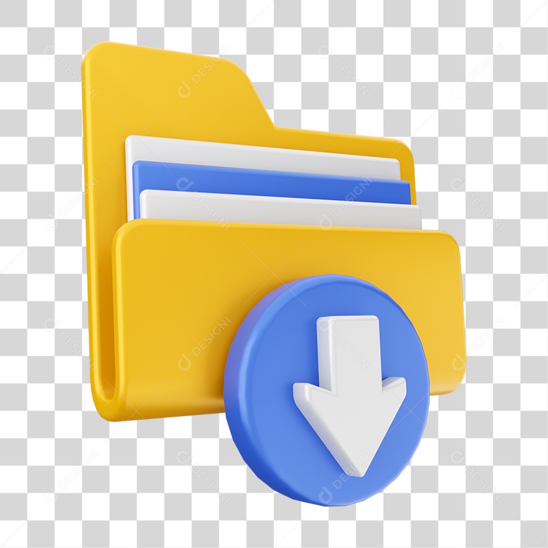 Elemento 3D Pasta de Arquivo Setas Para Composição PNG Transparente