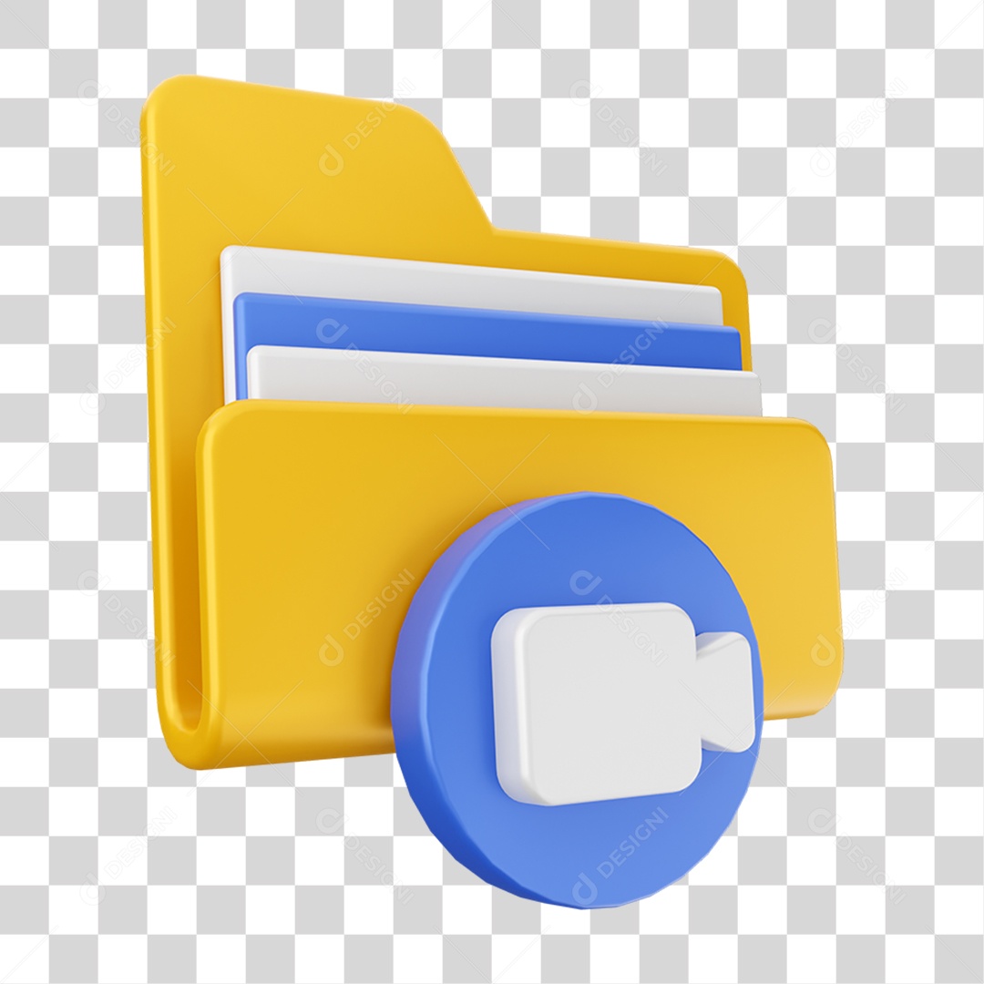 Elemento 3D Pasta de Arquivo Para Composição PNG Transparente