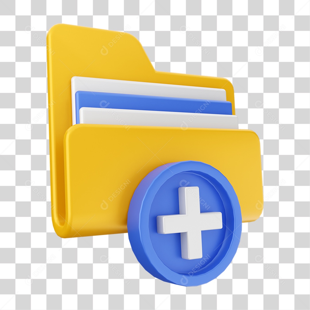 Elemento 3D Pasta de Arquivo Para Composição PNG Transparente