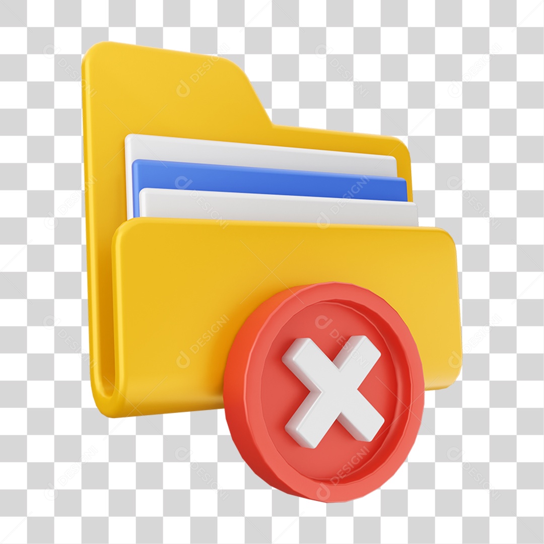 Elemento 3D Pasta de Arquivo Para Composição PNG Transparente