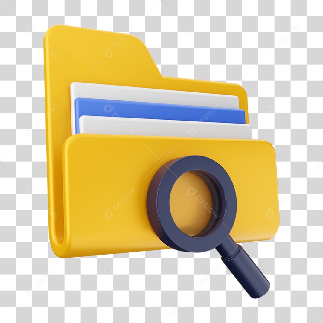 Elemento 3D Pasta de Arquivo Para Composição PNG Transparente
