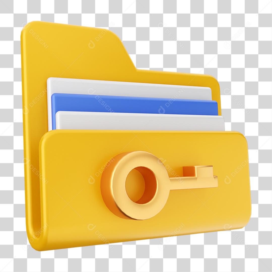 Elemento 3D Pasta de Arquivo Para Composição PNG Transparente