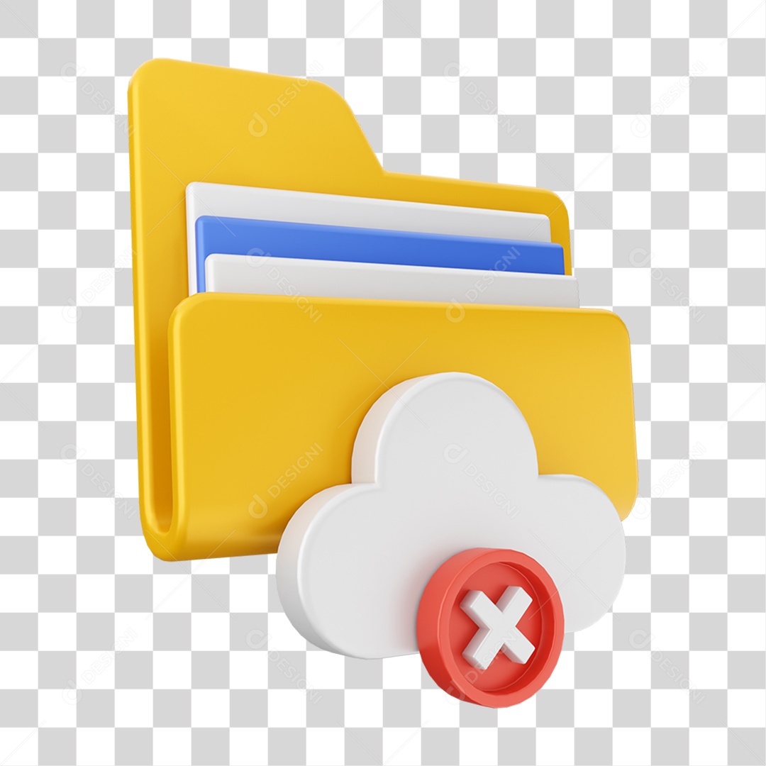 Elemento 3D Pasta de Arquivo Para Composição PNG Transparente