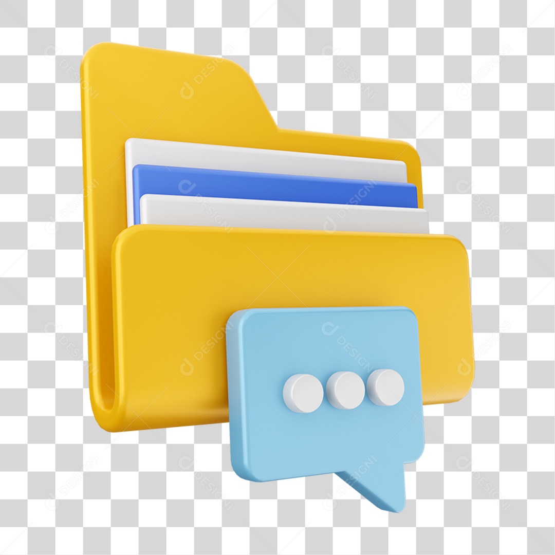 Elemento 3D Pasta de Arquivo Para Composição PNG Transparente