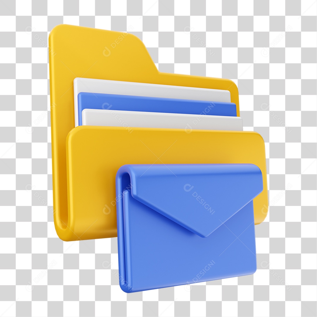 Elemento 3D Pasta de Arquivo Para Composição PNG Transparente