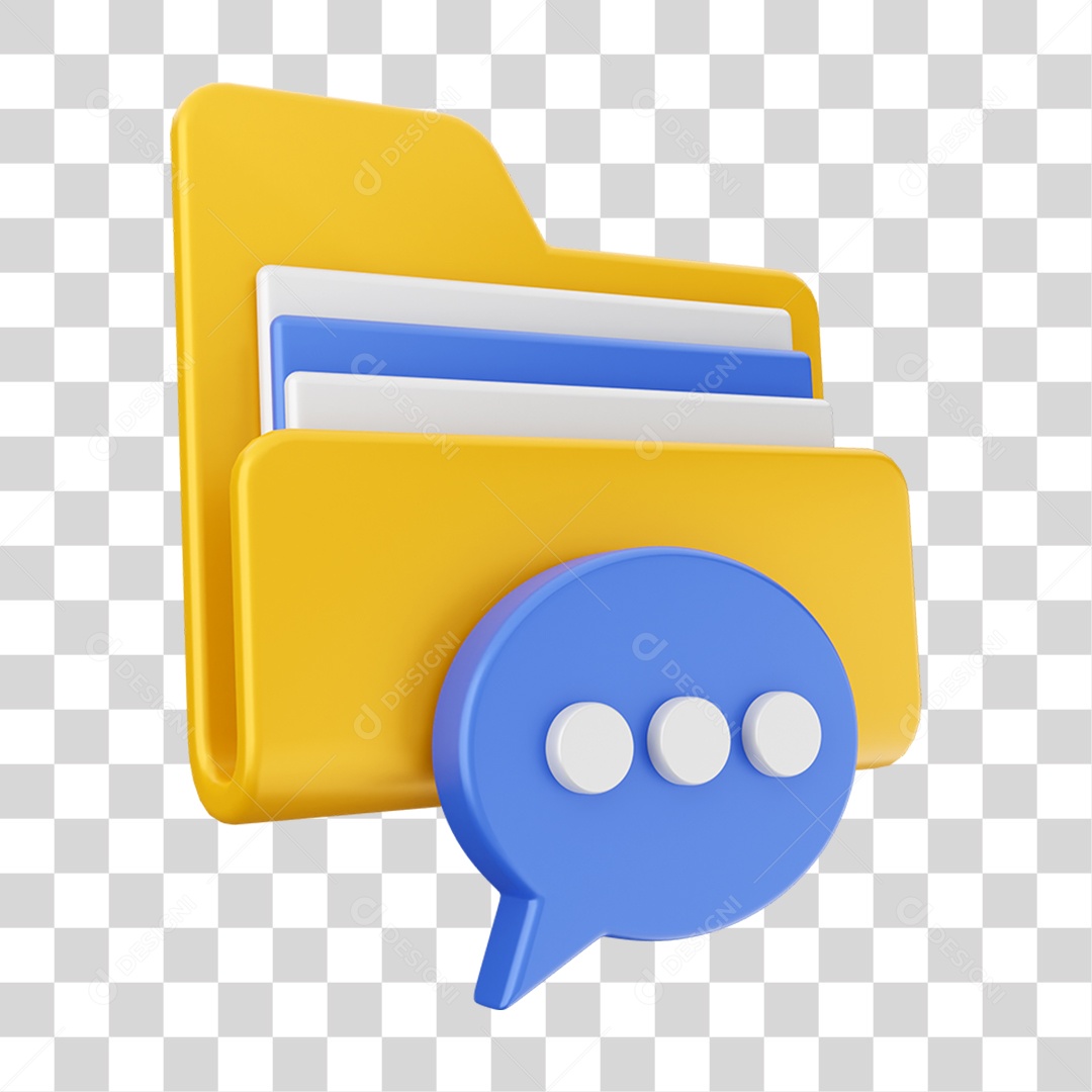 Elemento 3D Pasta de Arquivo Para Composição PNG Transparente