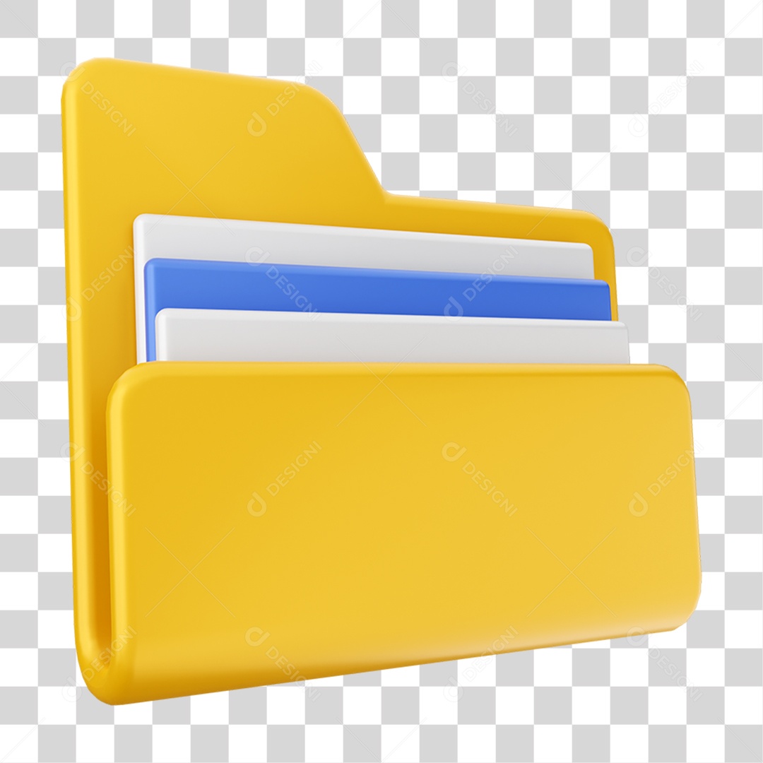 Elemento 3D Pasta de Arquivo Para Composição PNG Transparente