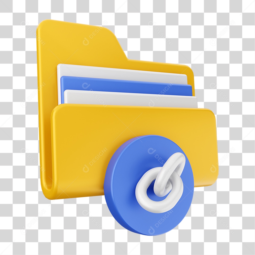 Elemento 3D Pasta de Arquivo Para Composição PNG Transparente